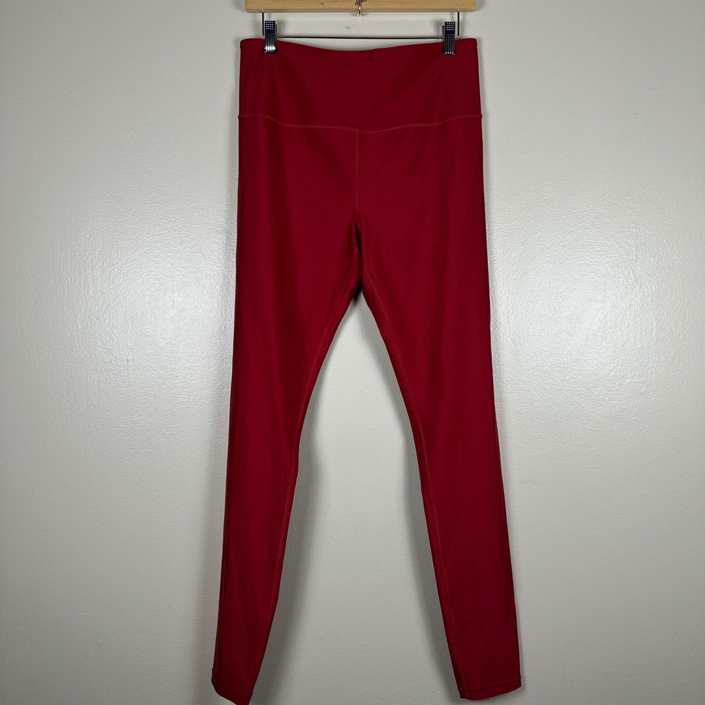 Athleta Women's L/T Elation Sheen Tight Red High Rise 7/8 Leggings Workout